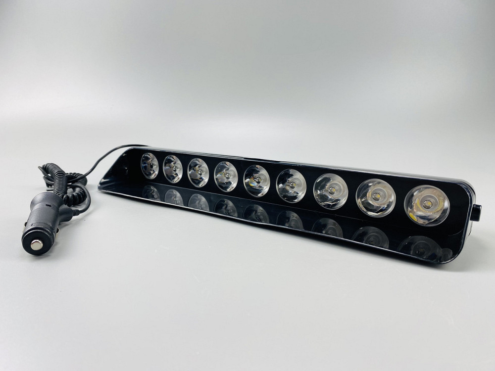 Маячок проблисковий F1 стробоскоп 9-80V 9 led діодів білий спалах, автомобільний стробоскоп під скло Мукачево - фото 1