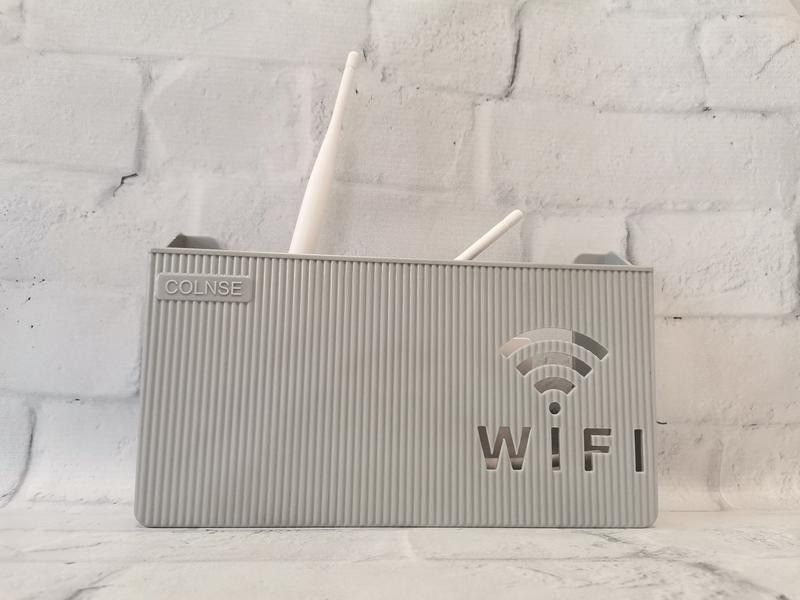 Держатель для Wi-Fi беспроводного маршрутизатора.Полка подвесная для роутера, держатель для модема серый Каменец-Подольский - изображение 7