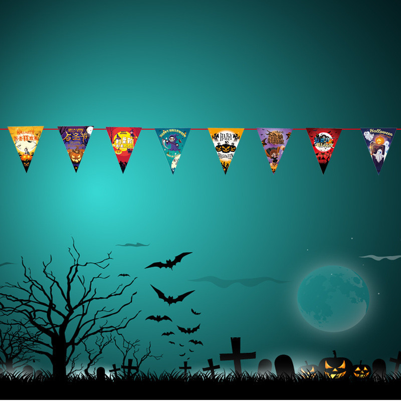 Гирлянда на Хэллоуин бумажная треугольники 3 м разноцветный Киев - изображение 1