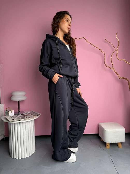 Женский стильный повседневный костюм двойка из качественной трехнитки диагональ Одесса - изображение 8