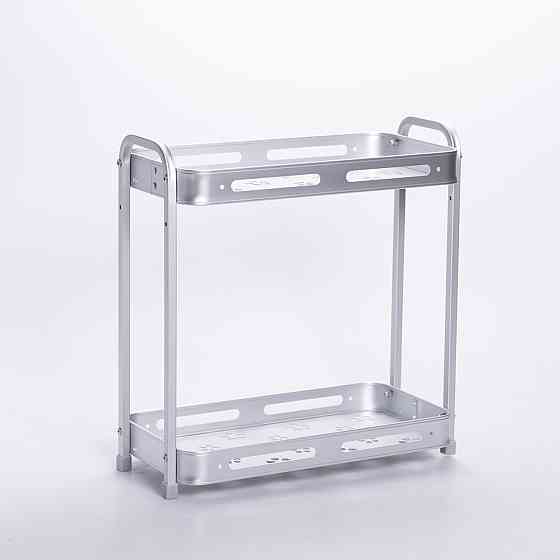 Двоярусна алюмінієва полиця для ванної 34×16×35 см Київ