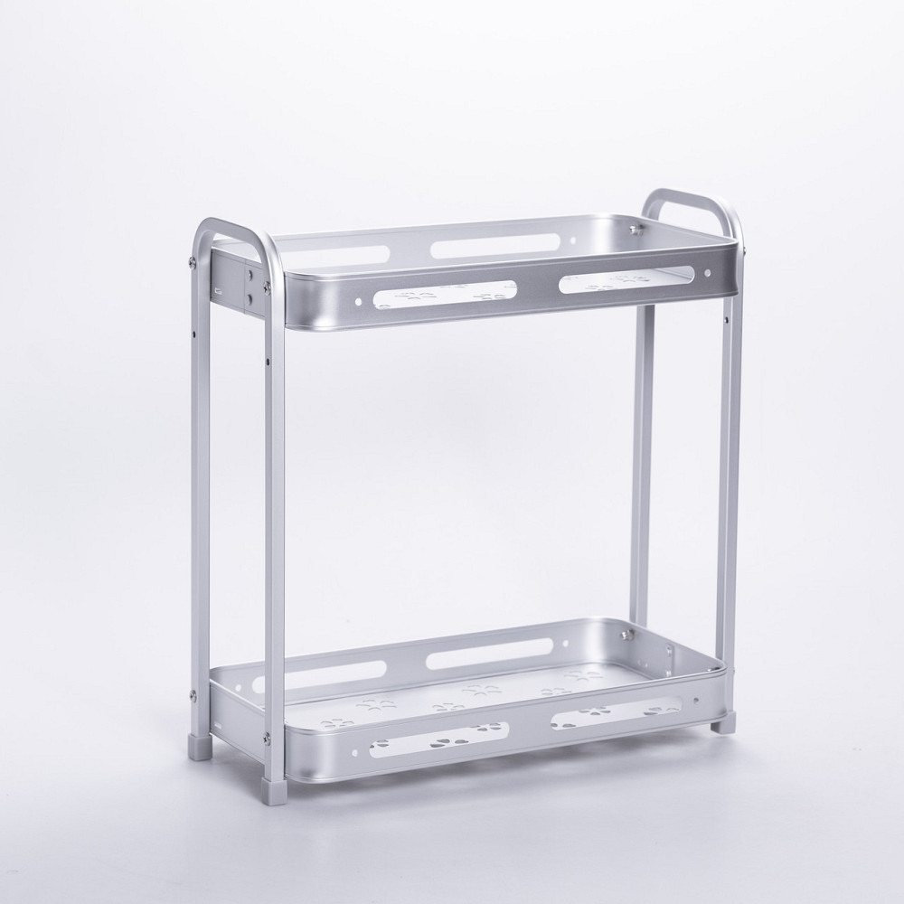 Двоярусна алюмінієва полиця для ванної 34×16×35 см Київ - фото 2