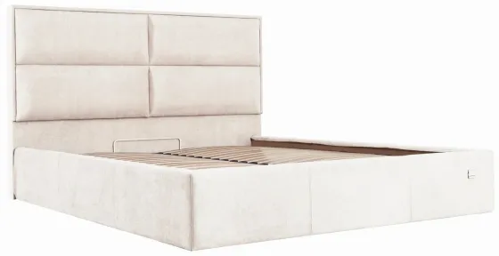 Кровать Двуспальная Sheffield VIP 160 х 190 см Мисти Milk С дополнительной металлической цельносварной рамой Бежевый Киев