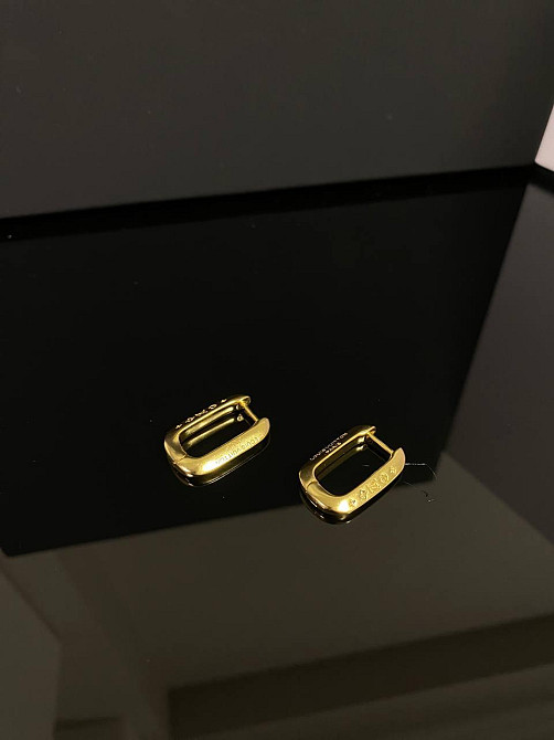 Брендові сережки Луї Віттон/Louis Vuitton, позолота Одеса - фото 1