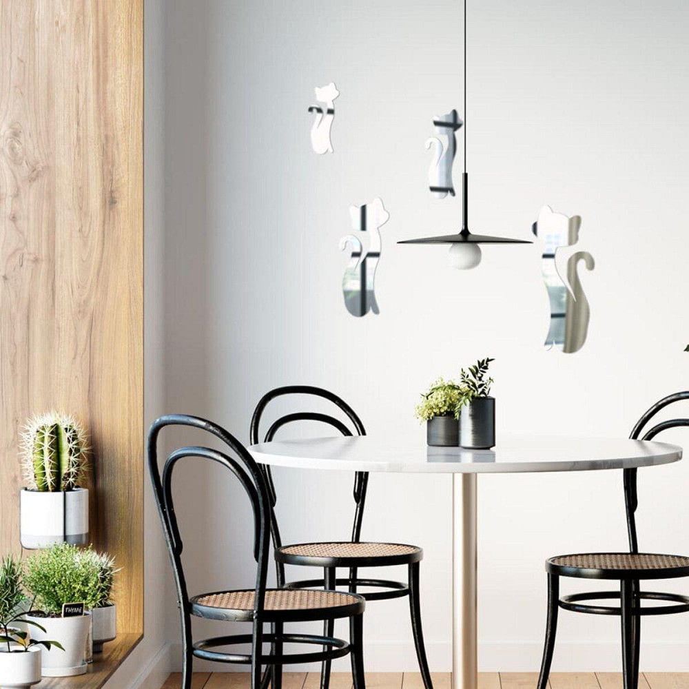 Декоративні дзеркальні котики, 4 шт, срібло Київ - фото 5