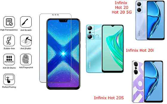 Защитное стекло NeoGlass для Infinix Hot 20, Hot 20 5G, Hot 20i, Hot 20S – ультрапрозрачное и устойчивое Киев
