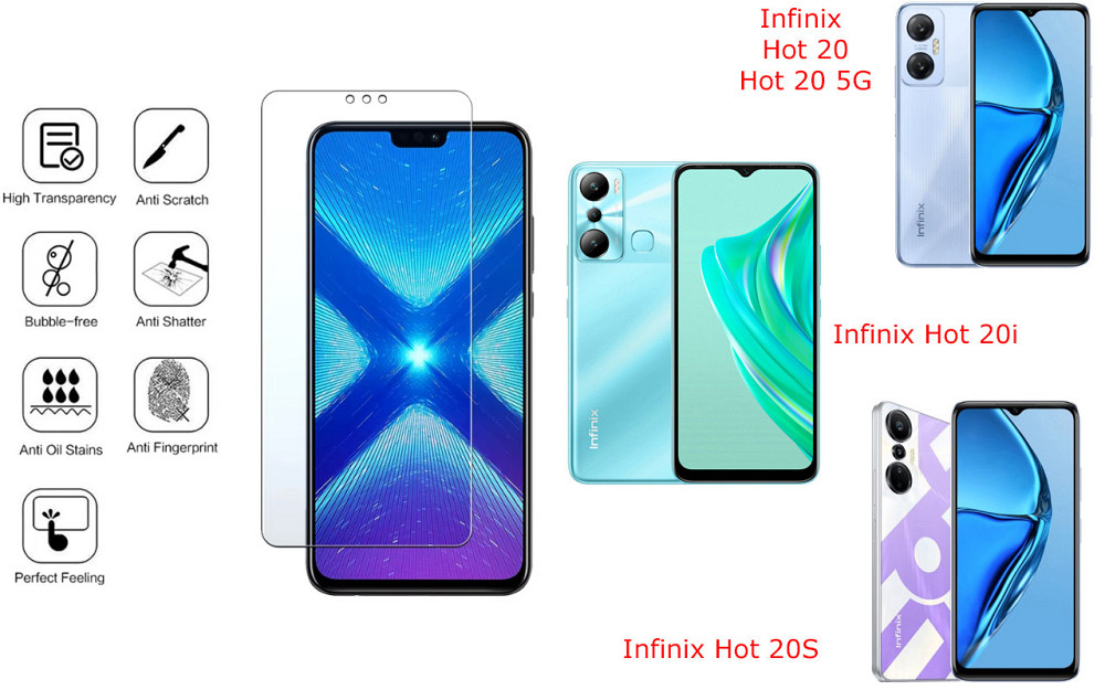 Защитное стекло NeoGlass для Infinix Hot 20, Hot 20 5G, Hot 20i, Hot 20S – ультрапрозрачное и устойчивое Киев - изображение 4