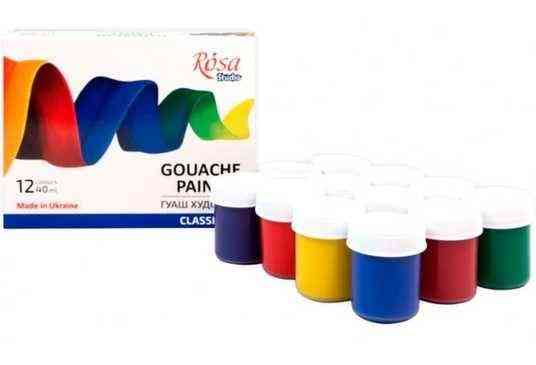Набір гуашевих фарб CLASSIC, 12*40мл, "ROSA Studio" 221541, шт Київ