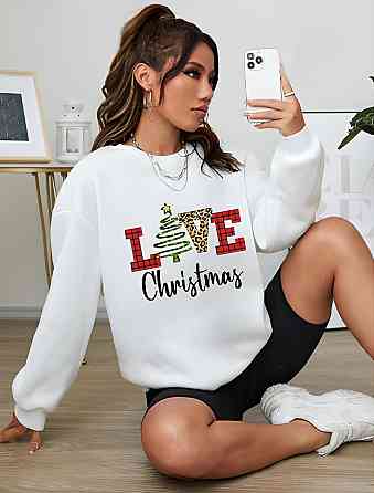 Женский свитшот с праздничным принтом 