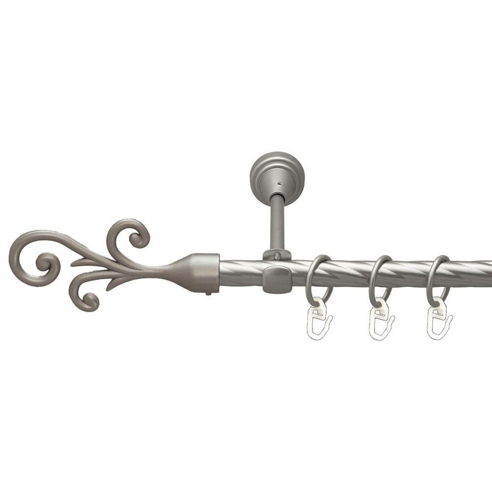 Карниз Orvit Фала металевий однорядний відкритий скручена труба кільце металеве Сатин 16 мм 160 см Львов - изображение 1