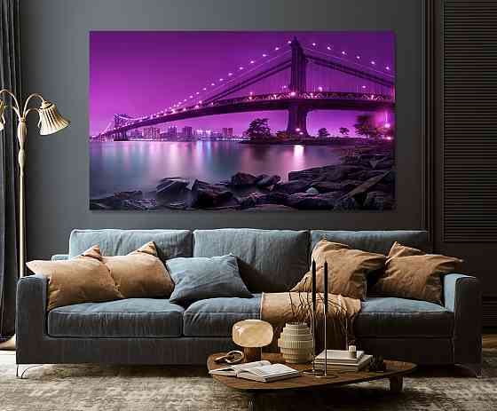 Картина холст в гостиную / спальню  Нічний міст  MLP_102 Киев