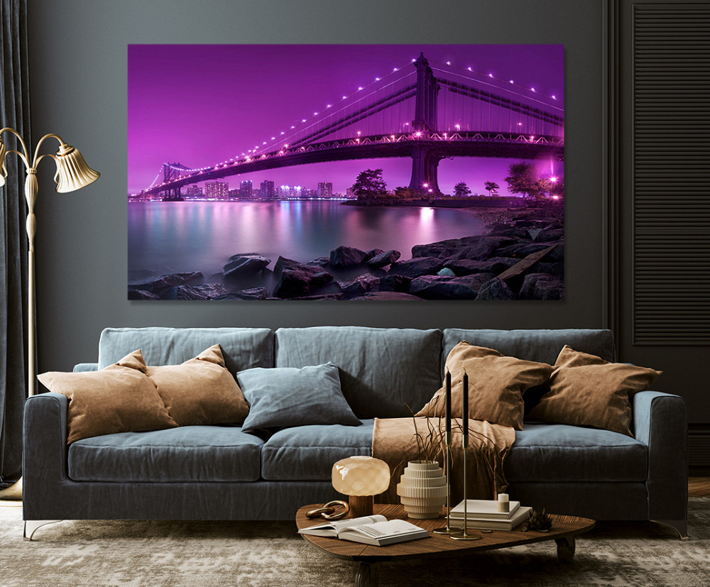 Картина холст у вітальню / спальню Нічний міст   MLP_102  ( 60х30см ) Київ - фото 3