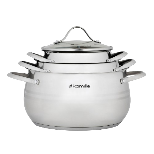Набір каструль 6 предметів (каструлі 2,1/3,7/6,1л) нержавіюча сталь 5911 KAMILLE Житомир - изображение 11