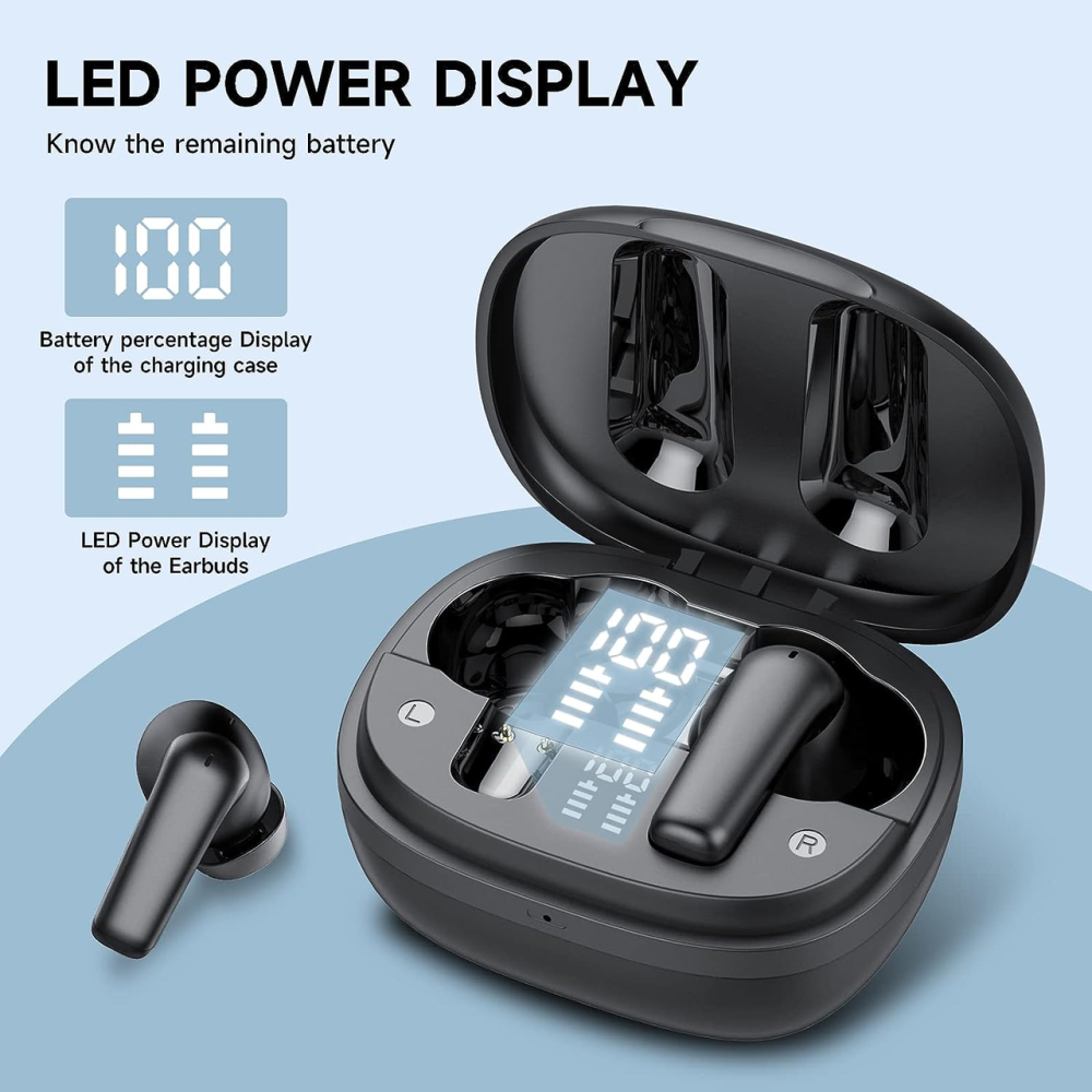 Беспроводные headphones Aowoka IT510 Bluetooth 5.3, наушники-вкладыши 4 микрофона CVC8.0 влагозащита IPX5 с LED экраном Киев - изображение 8