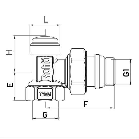 Кран радіаторний Roho R5250-050 - 1/2