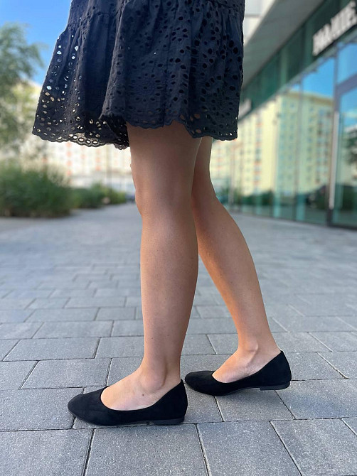 Loretta Балетки женские LORETTA черные из искусственной замши классические размер 36-41 (E338-1 Коломия - фото 2