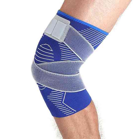 Бандаж коліна синій з бинтом розмір SM, L-XL ST-7029 Вишневе