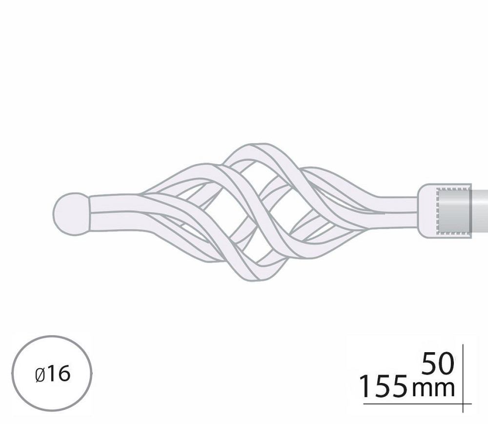 Закінчення для карнизу Orvit АЖУР мала 16 мм ЧОРНИЙ ОКСАМИТ Львов - изображение 2