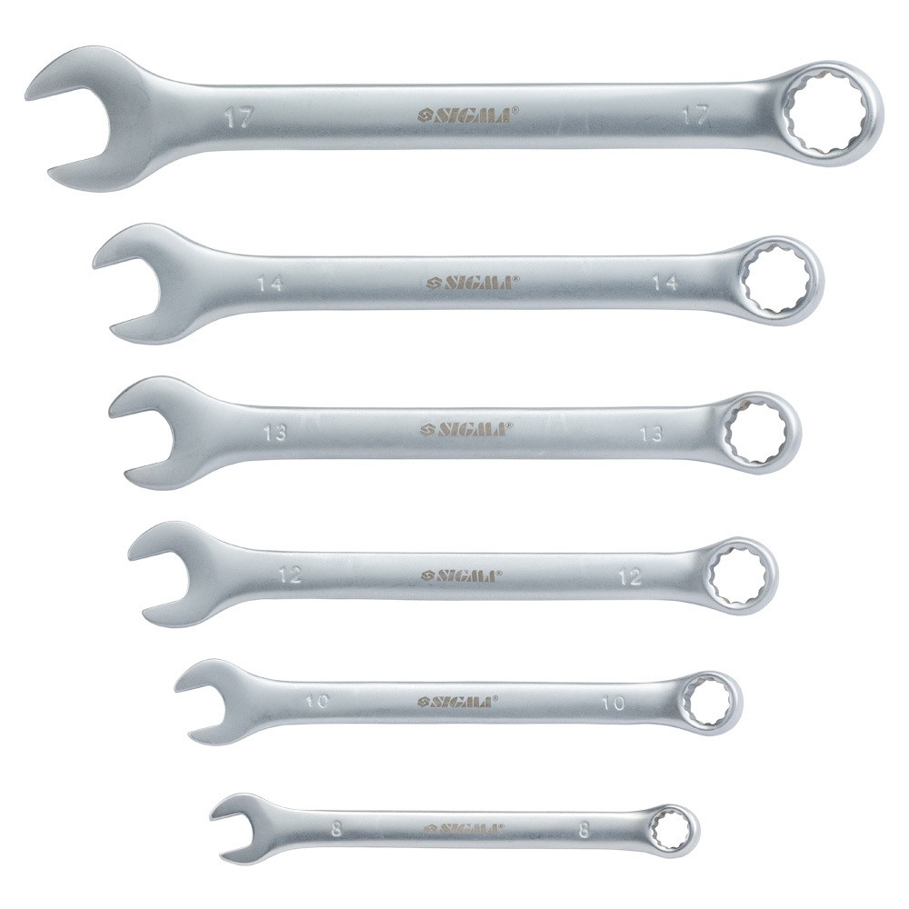 Sigma Ключи рожково-накидные 6шт 8-17мм CrV satine SIGMA (6010101) Київ - фото 1