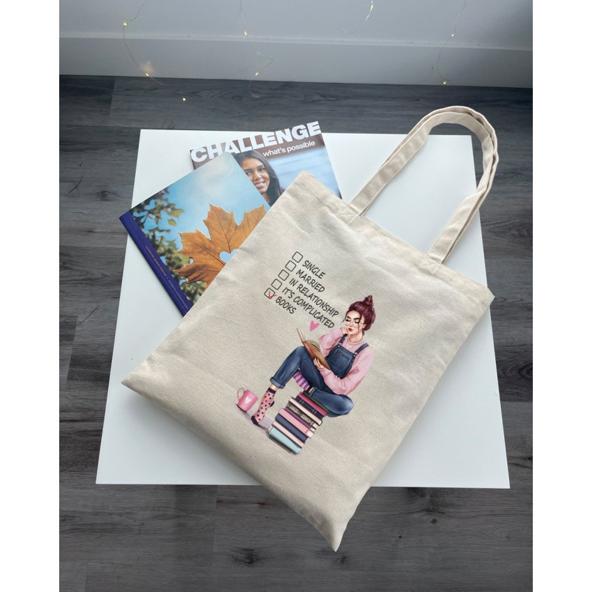 Екошопер BookOpt BK4068 "BOOKS - джерело знань" бежевий Київ - фото 6