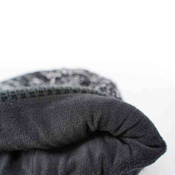 Водонепроницаемая зимняя шапка Dexshell Cuffed Beanie размер S/M (56-58 см) Черная с зеленой полосой Винница