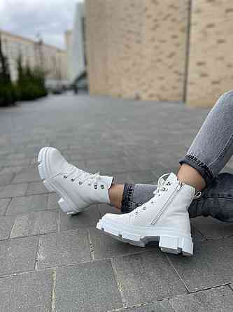 Mermaid Черевики жіночі Mermaid білі натуральна шкіра зима висота 13 см (5167) Коломия