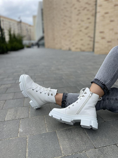 Mermaid Черевики жіночі Mermaid білі натуральна шкіра зима висота 13 см (5167) Коломия - фото 2