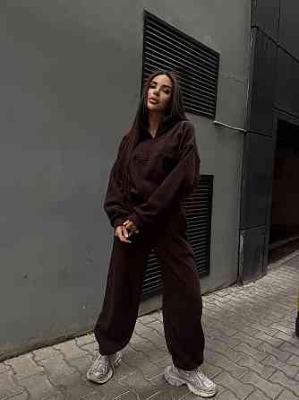 Женский удобный теплый костюм из флиса двусторонний Шоколад, 46/48 Одесса