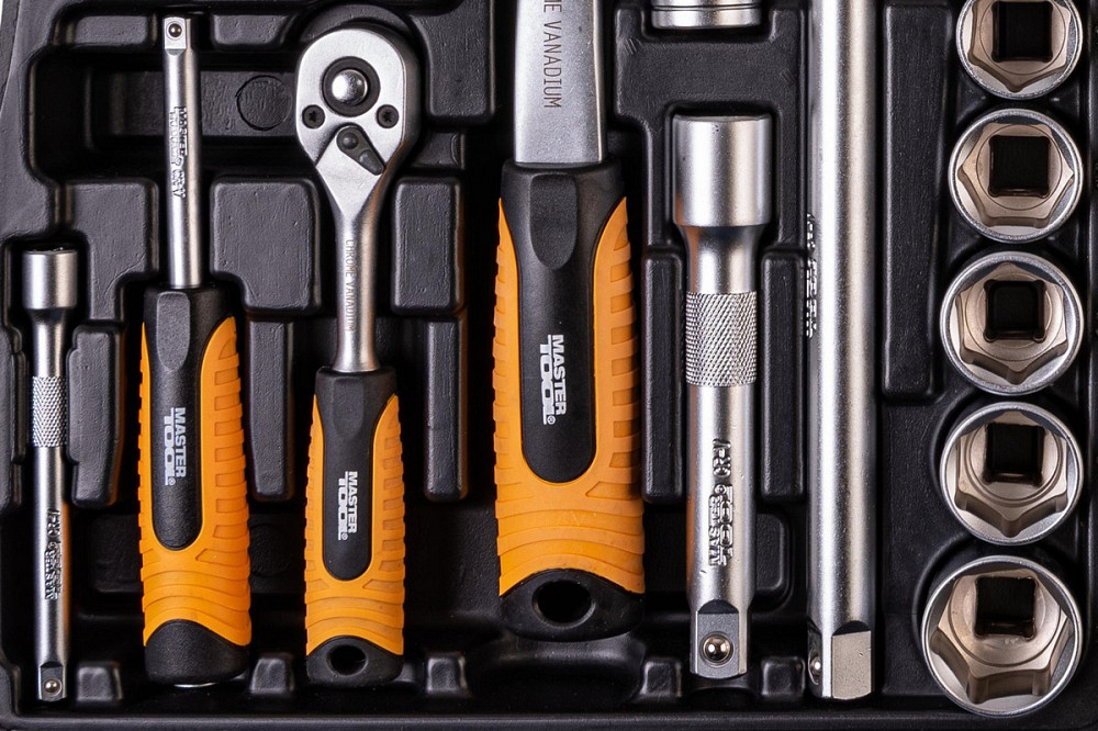 Набор торцевых насадок MASTERTOOL PROFI CrV 1/4