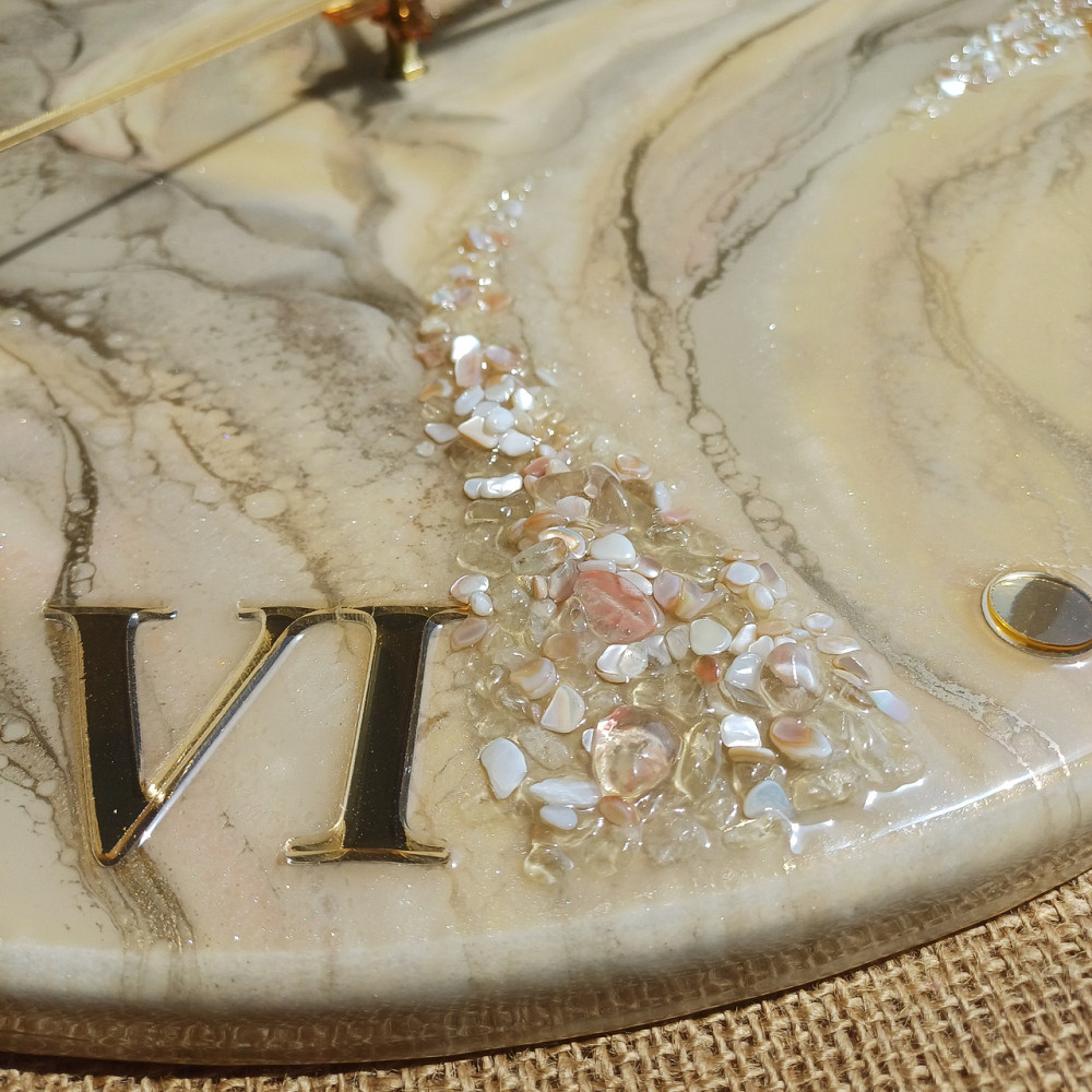 Годинник настінний 40 см з епоксидної смоли ручної роботи Дніпро - фото 6