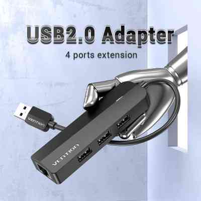 Концентратор Vention USB 2.0 to 3хUSB 2.0 + RJ45 100M Ethernet (CHPBB) Вінниця