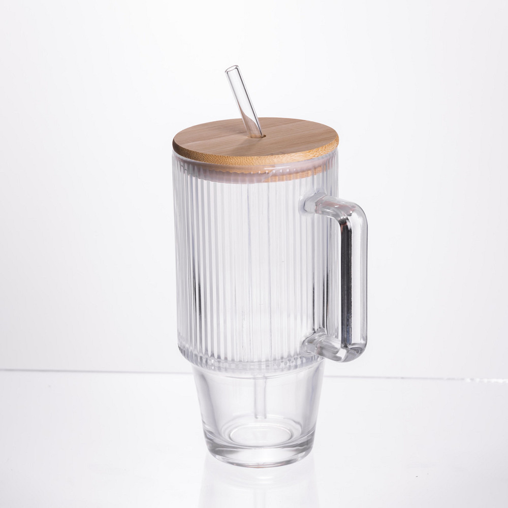 Yiwu Кружка скляна з кришкою і трубочкою 750 (мл) HP-19-48 Коломия - фото 2