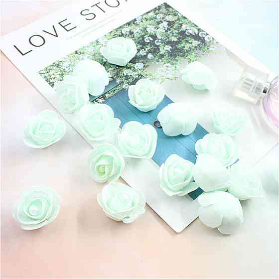 Головки троянд штучні 50 штук 3 см м`ятний Київ
