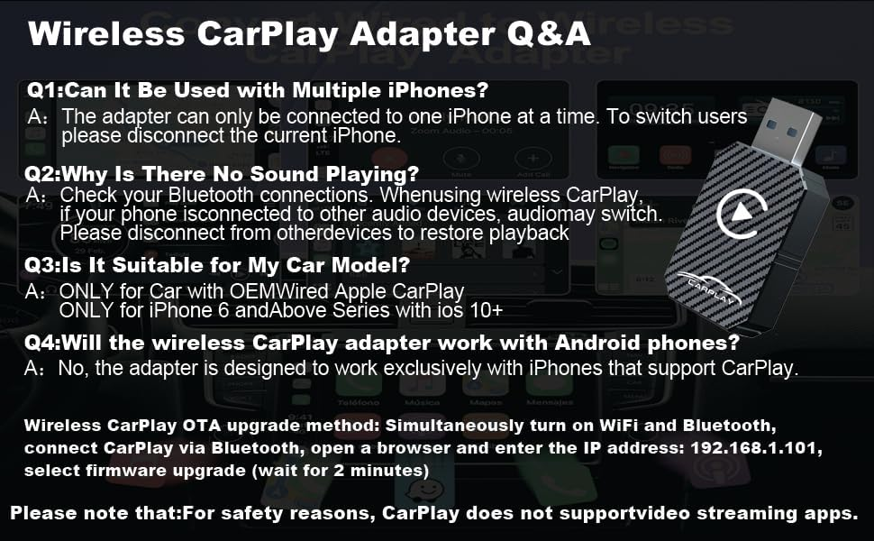 Бездротовий адаптер CarPlay 2025 для оновлення дротового CarPlay до бездротового, дизайн Mini USB-C/Type-C, для автомобілів Київ - фото 7