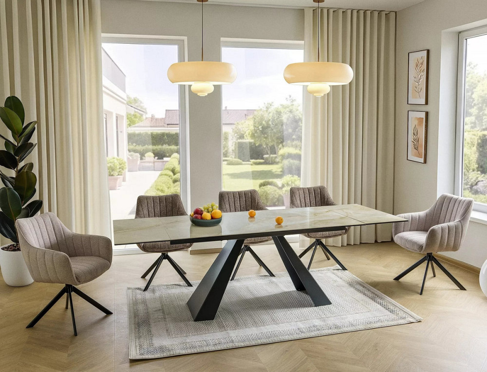 Стілець AZALIA LEO чорний каркас/світлий беж 23 Днепр - изображение 5