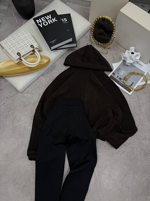 Женский теплый повседневный костюм двусторонний полар Флис Шоколад, 46/48 Одесса - изображение 4