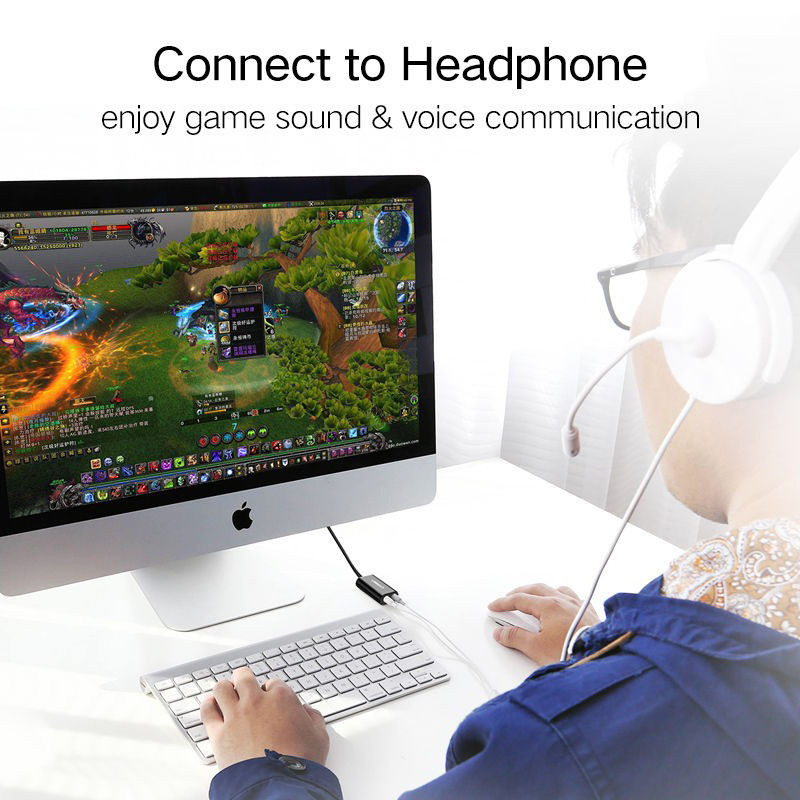 Зовнішня звукова карта Ugreen US205 (Чорна, 15см) Николаев - изображение 6