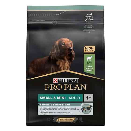 Сухой корм PRO PLAN Small&Mini Adult 1+ Sensitive Digestion для взрослых собак мелких пород, с чувствительным пищеварением, с ягненком, 3 кг Киев