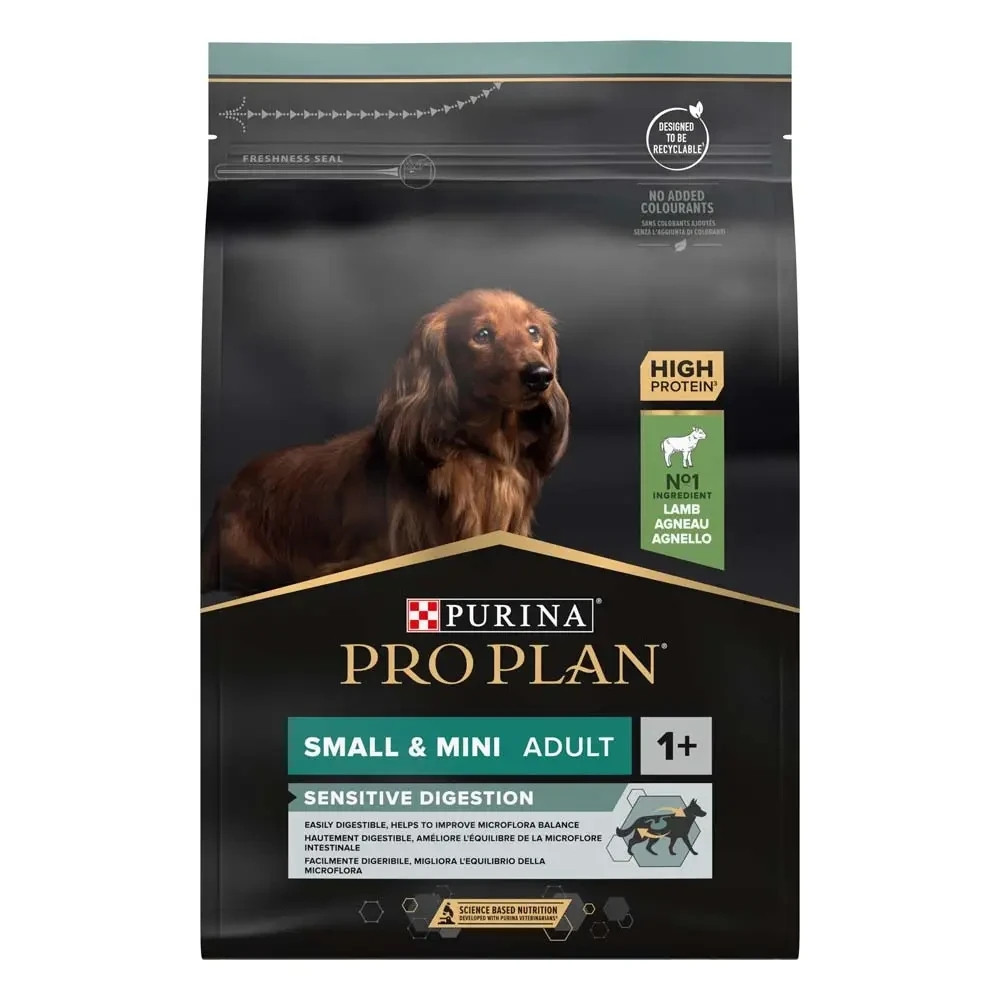 Сухой корм PRO PLAN Small&Mini Adult 1+ Sensitive Digestion для взрослых собак мелких пород, с чувствительным пищеварением, с ягненком, 3 кг Киев - изображение 1