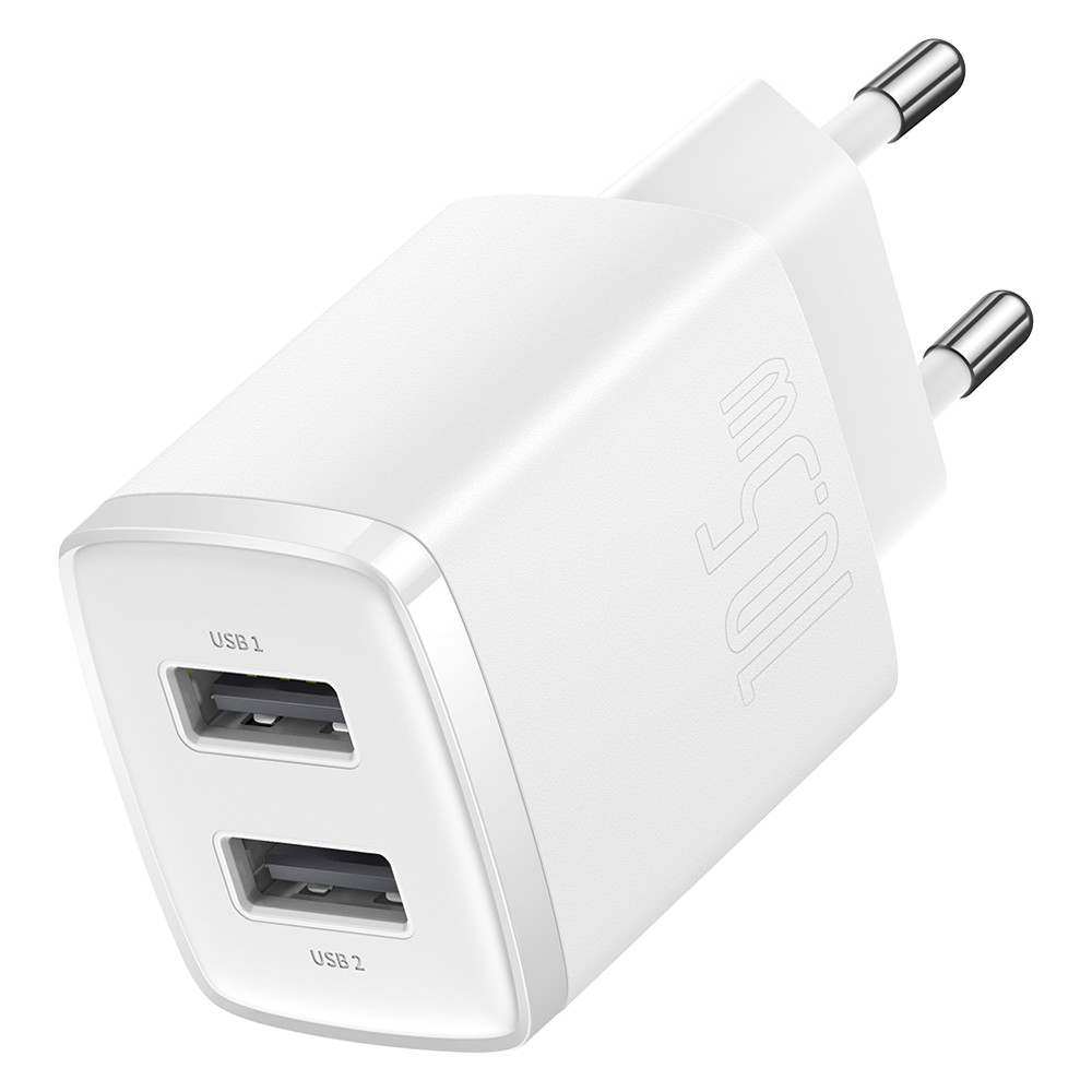 Універсальний зарядний пристрій Baseus Compact Charger 2U 10.5 W CCXJ010202 (Білий) Миколаїв - фото 2