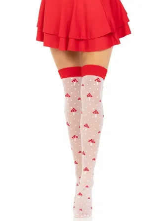 Панчохи Leg Avenue Polka Dot Mushroom Thigh Highs One Size Львов