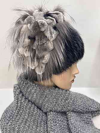 Шапка женская меховая водопад Карина Черный Харьков