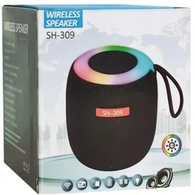 Портативна Bluetooth колонка SH-309 9906 синя, потужність 5 Вт, IPX5, ритмічне підсвічування Одеса - фото 1