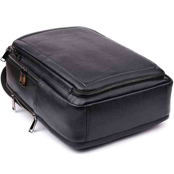 Многофункциональный рюкзак для мужчин из натуральной кожи Vintage 23044 Черный Киев