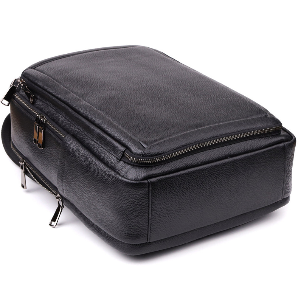 Багатофункціональний рюкзак для чоловіків з натуральної шкіри Vintage 23044 Чорний Київ - фото 6