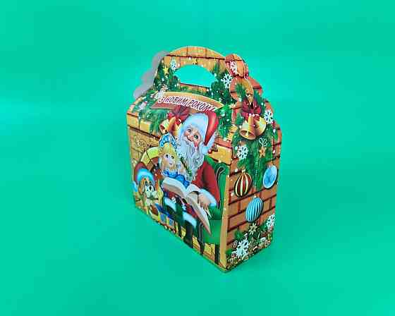 Новорічні коробки для цукерок No 203 (800-900 г) У каміна (25 шт.) Харків