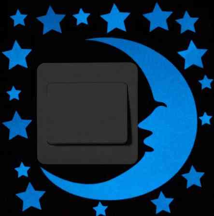 Наклейка що світиться Місяць та зірки 15 на 15 см блакитний Київ