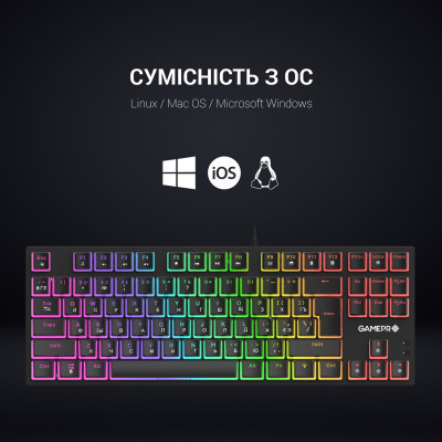 Клавиатура GamePro MK80R Red Switch RGB USB Black (MK80R) Винница - изображение 11