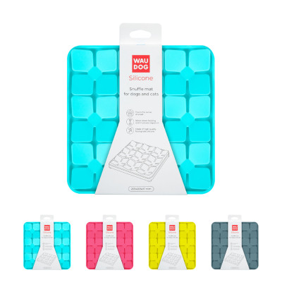 Универсальная посуда для животных WAUDOG Silicone Коврик для поиска корма 20х20х1.7 см голубой (23512) Винница - изображение 1