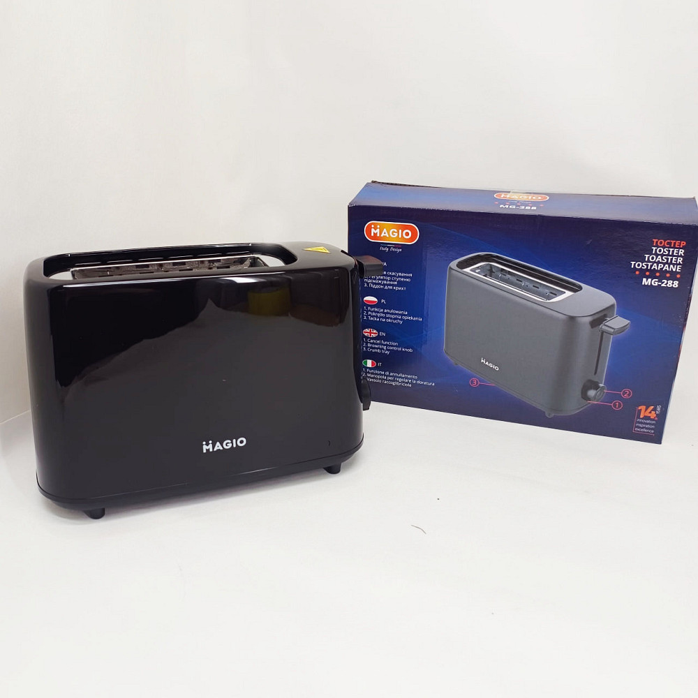 Тостер на 2 ломтика с терморегулятором Magio MG-288 550Вт, Хороший тостер для хлеба компактный WV-31 Львов - изображение 4